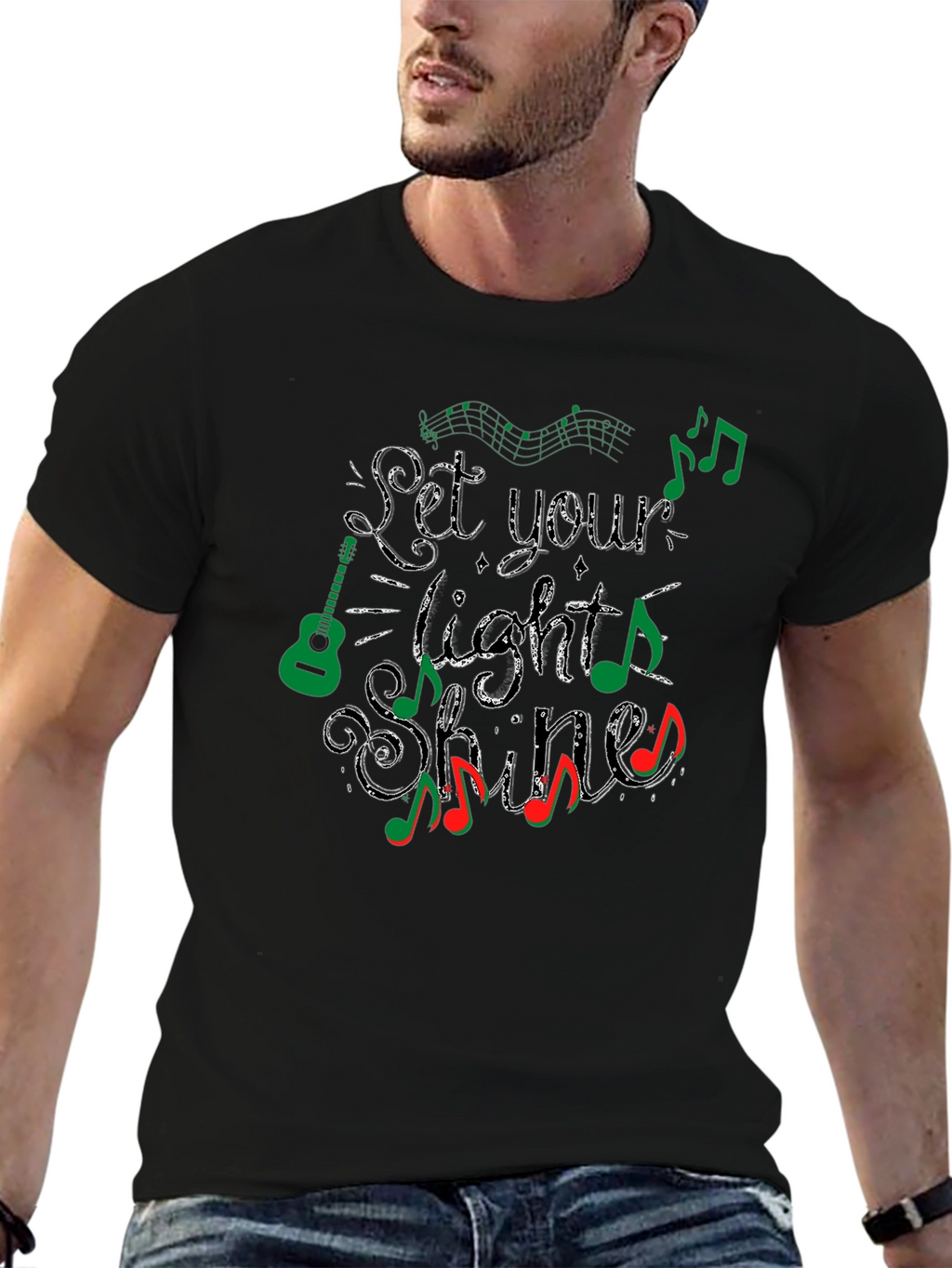 Let Your Light Shine Music Notes T-Shirt