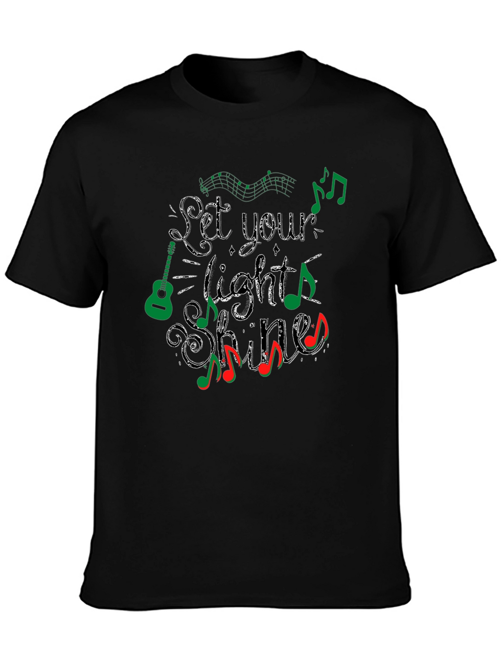 Let Your Light Shine Music Notes T-Shirt