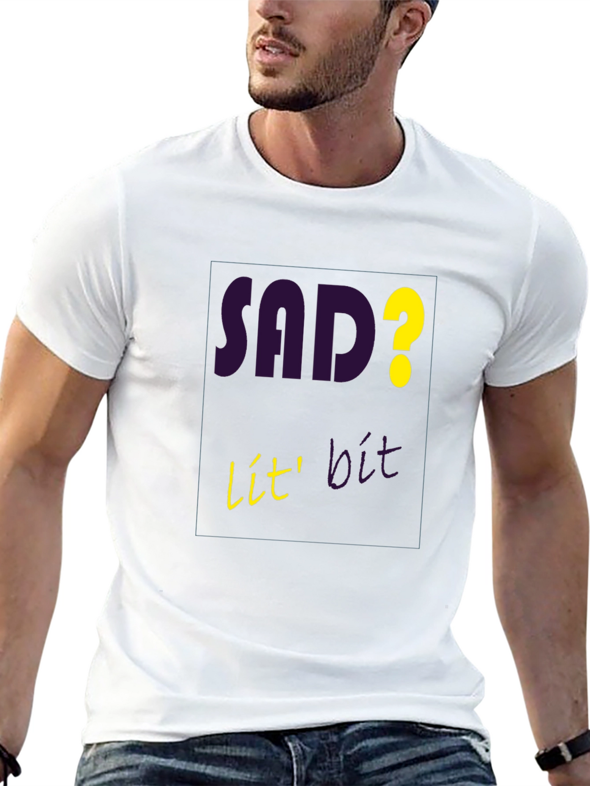Sad? Lit! Graphic T-Shirt - Mens Casual Tee