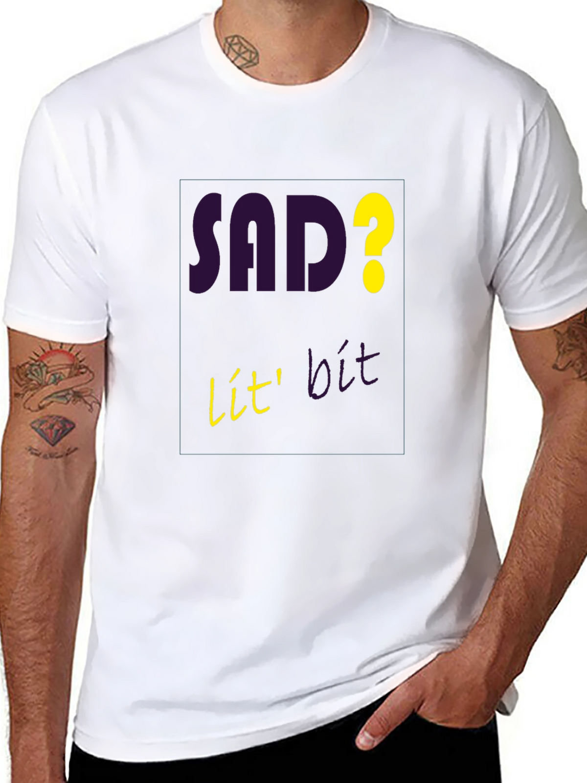 Sad? Lit! Graphic T-Shirt - Mens Casual Tee