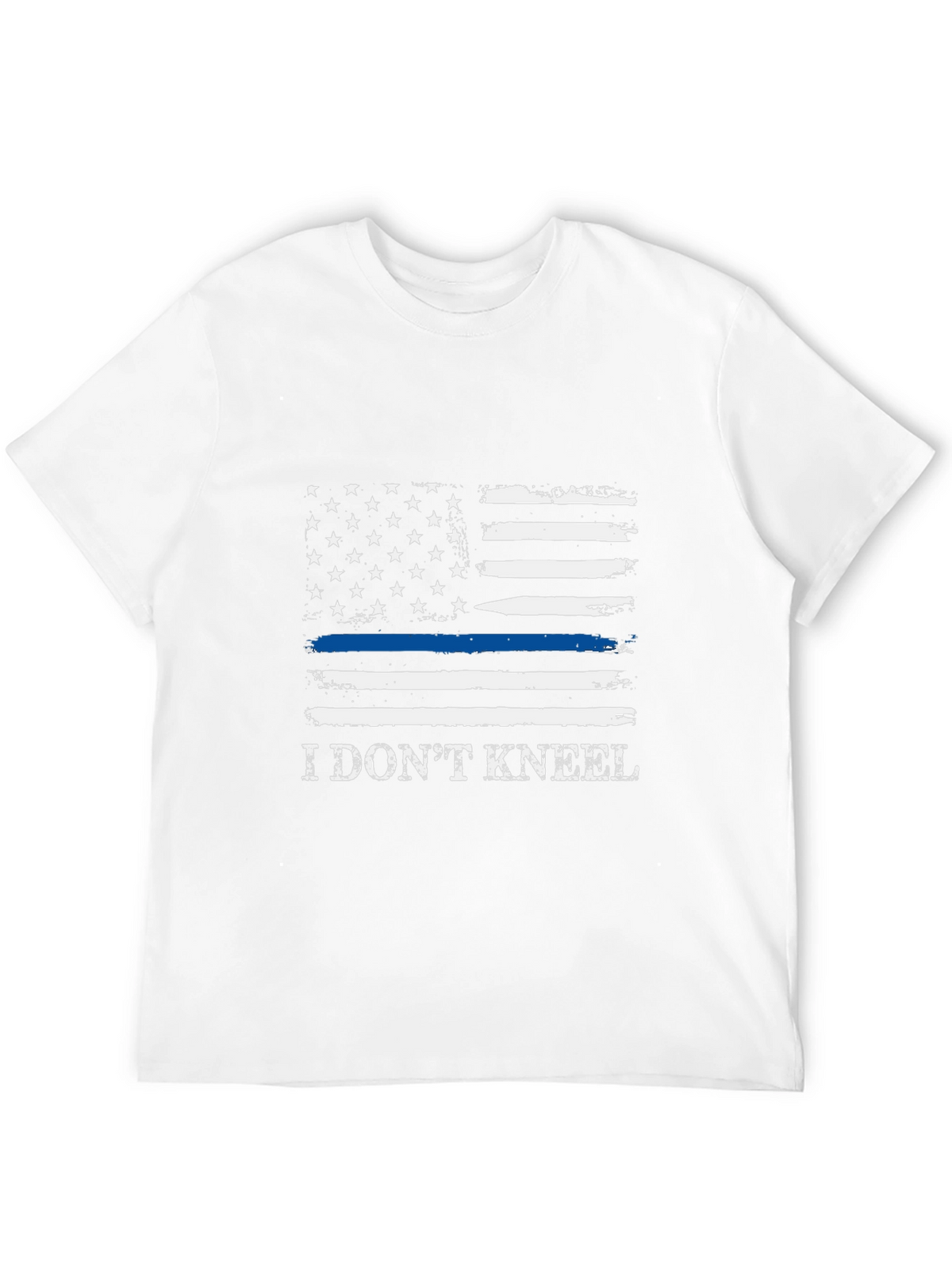 I Dont Kneel Thin Blue Line American Flag T-Shirt
