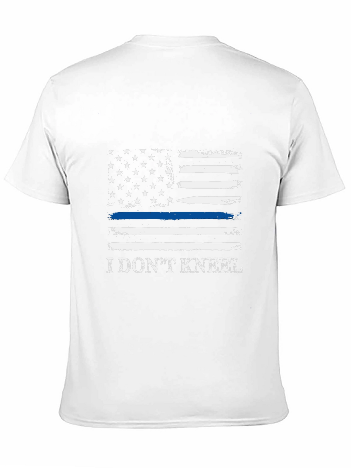 I Dont Kneel Thin Blue Line American Flag T-Shirt