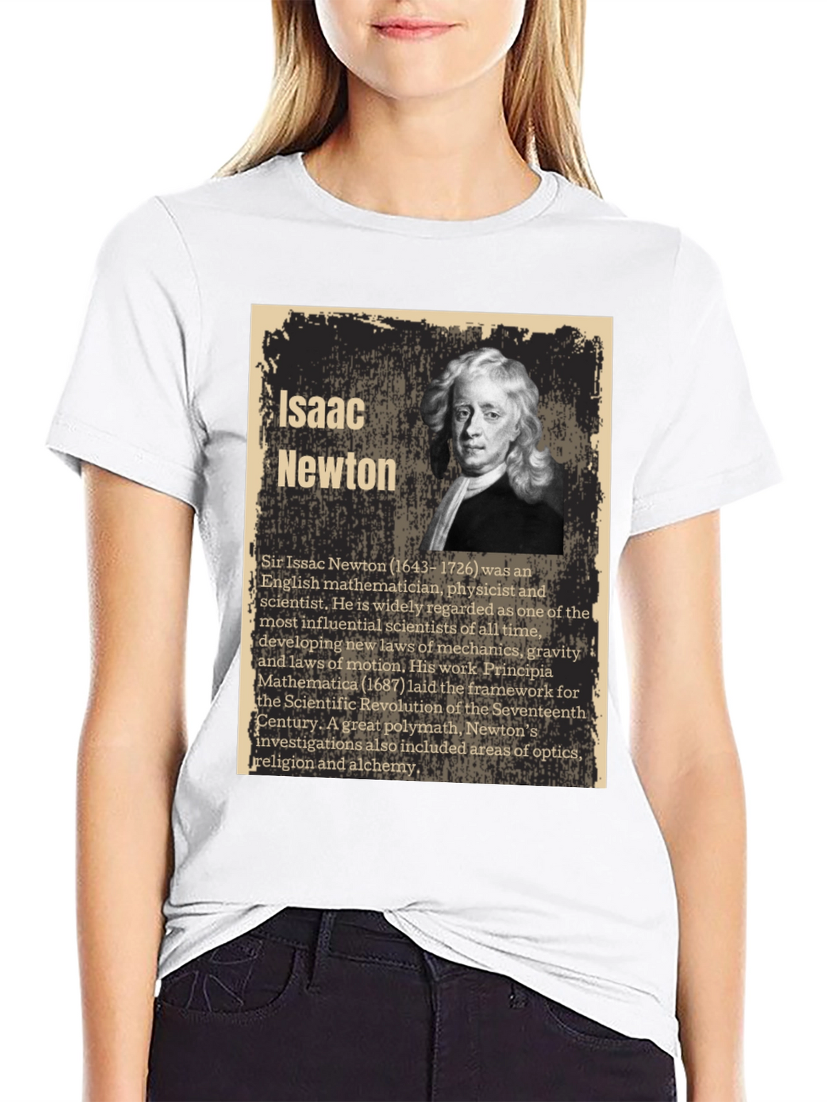 Isaac Newton Portrait Graphic T-Shirt