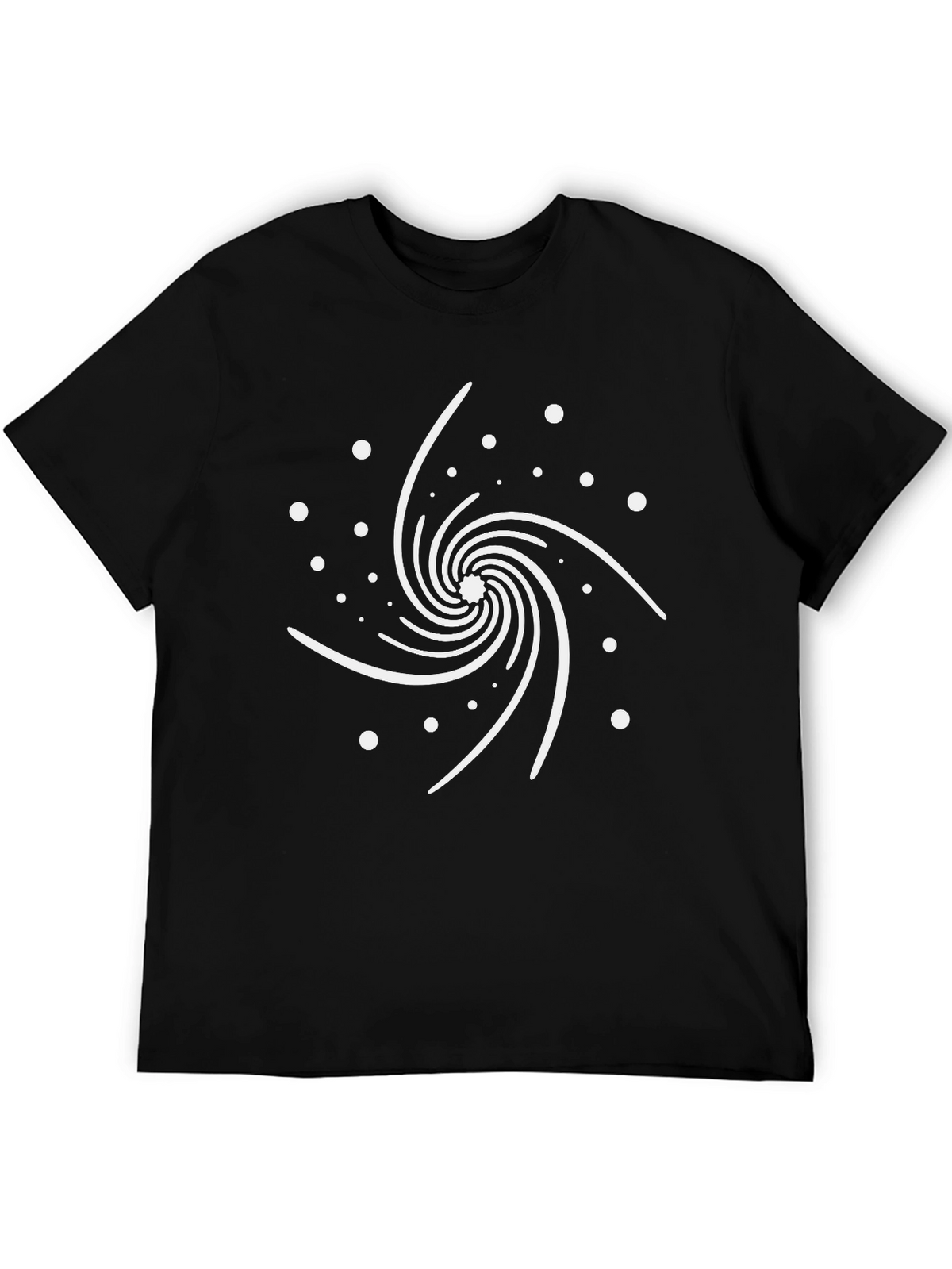 Cosmic Spiral Graphic Tee - Modern Black T-Shirt