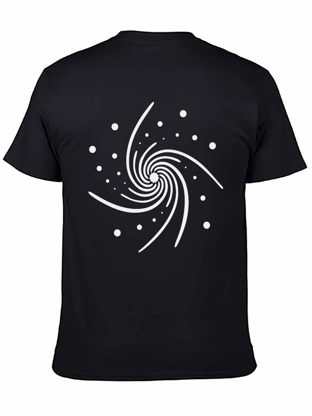 Cosmic Spiral Graphic Tee - Modern Black T-Shirt