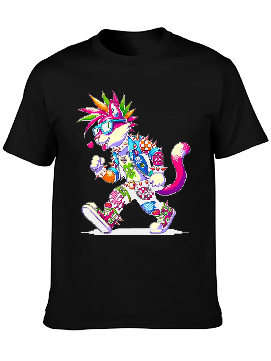 Pixel Punk Cat T-Shirt