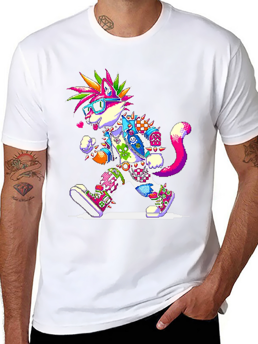 Pixel Punk Cat T-Shirt