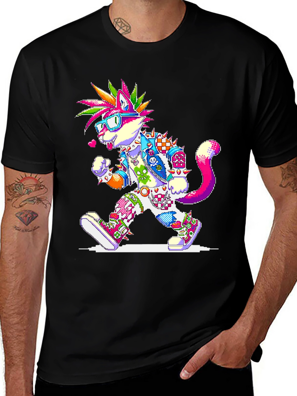 Pixel Punk Cat T-Shirt