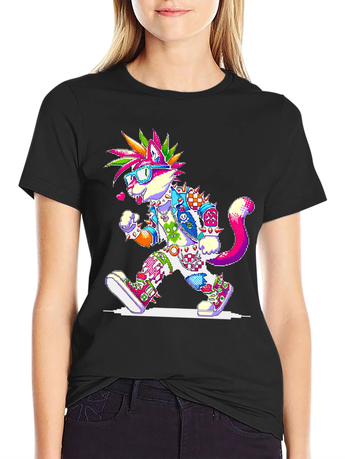 Pixel Punk Cat T-Shirt