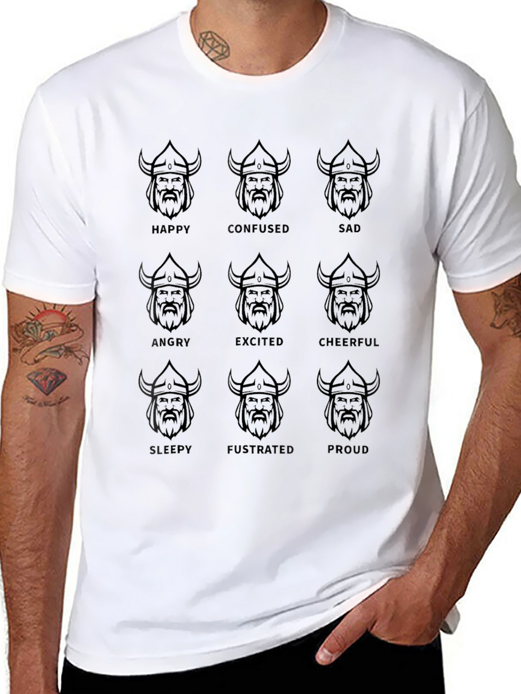 Viking Moods Black Graphic Tee - Express Yourself!