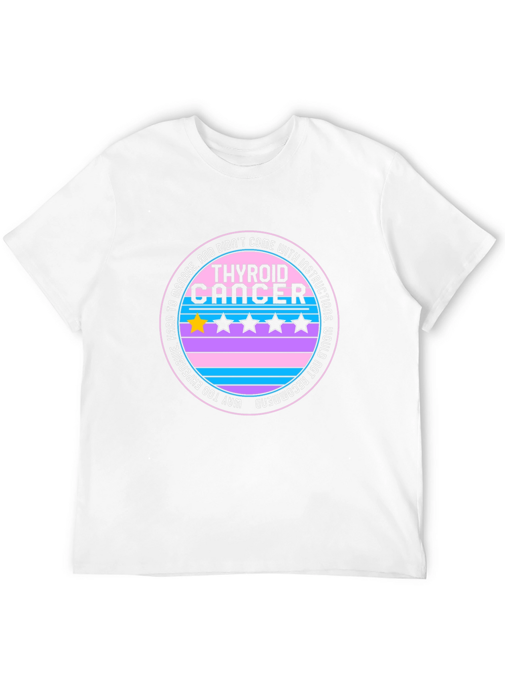 Thyroid Cancer One-Star Review Graphic T-Shirt