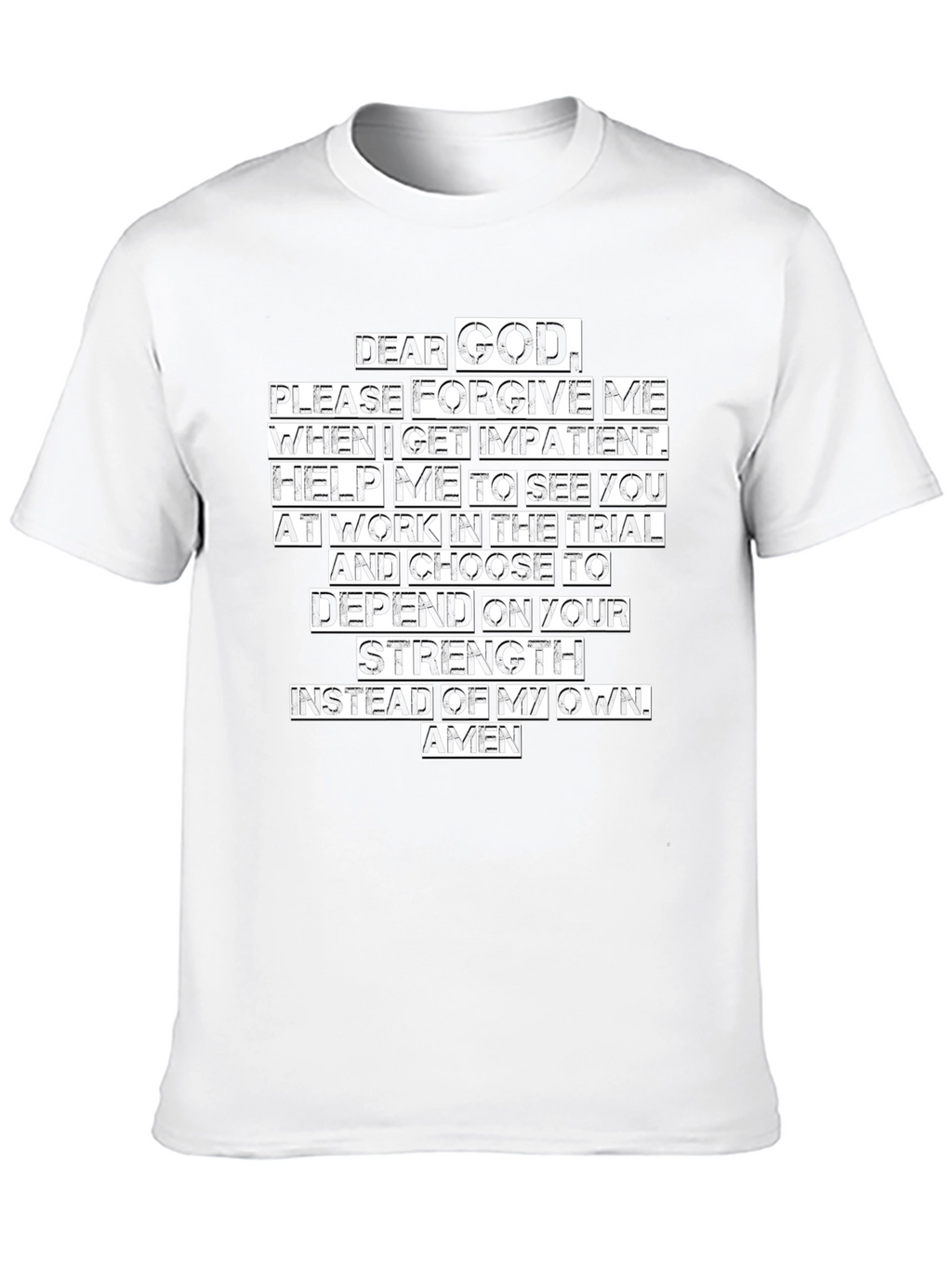 Dear God Prayer Black T-Shirt
