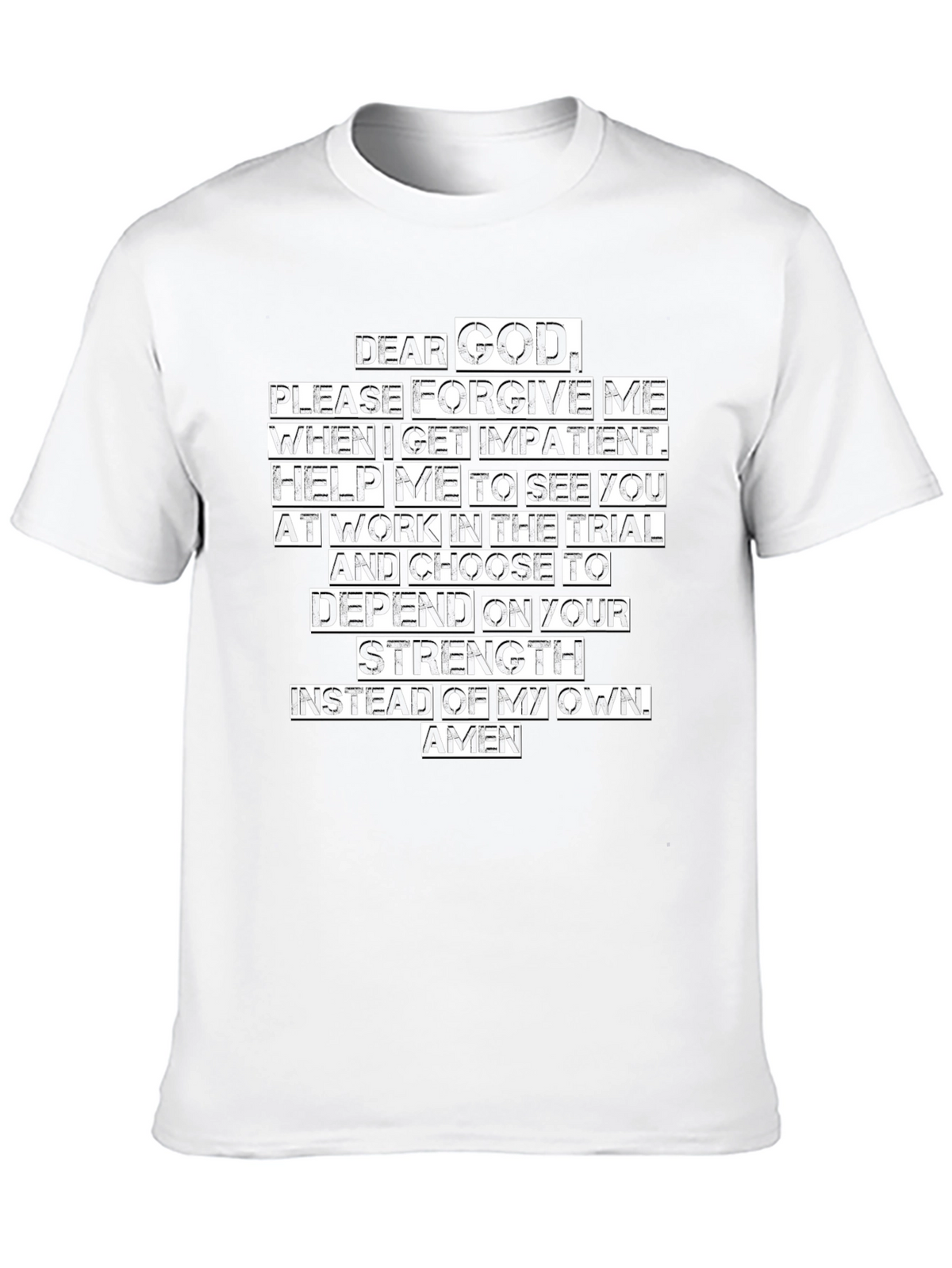 Dear God Prayer Black T-Shirt