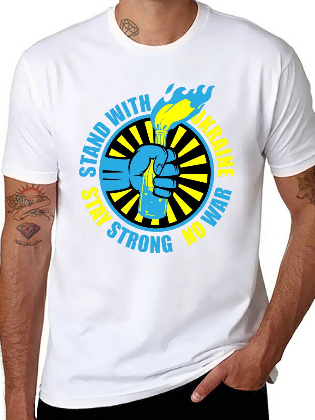 Stand with Ukraine T-Shirt - Stay Strong No War