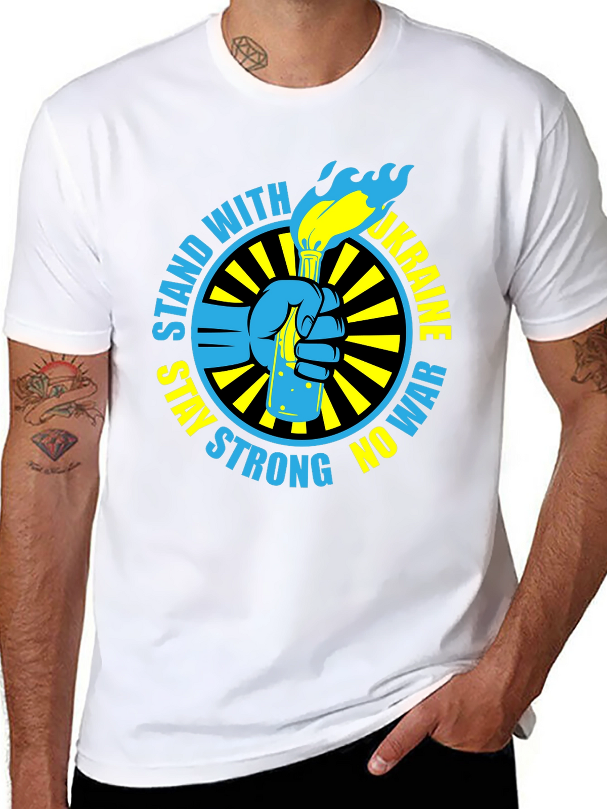 Stand with Ukraine T-Shirt - Stay Strong No War