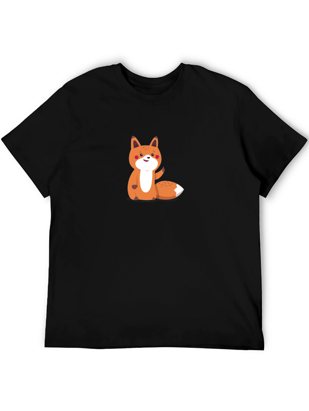 Cute Fox Graphic Tee - Mens Black T-Shirt
