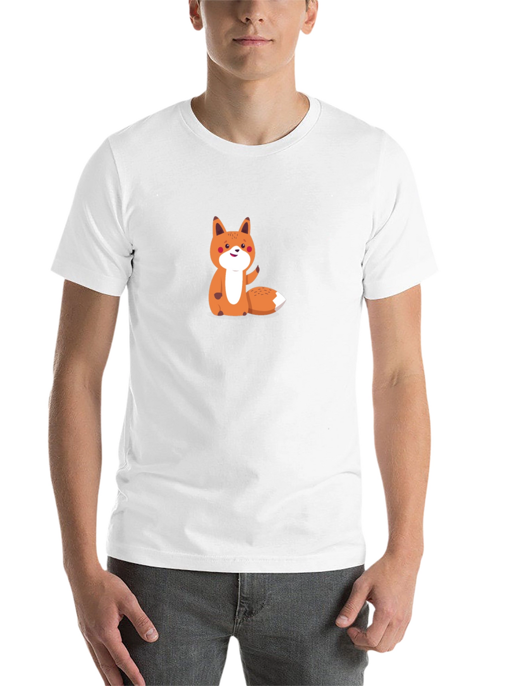 Cute Fox Graphic Tee - Mens Black T-Shirt