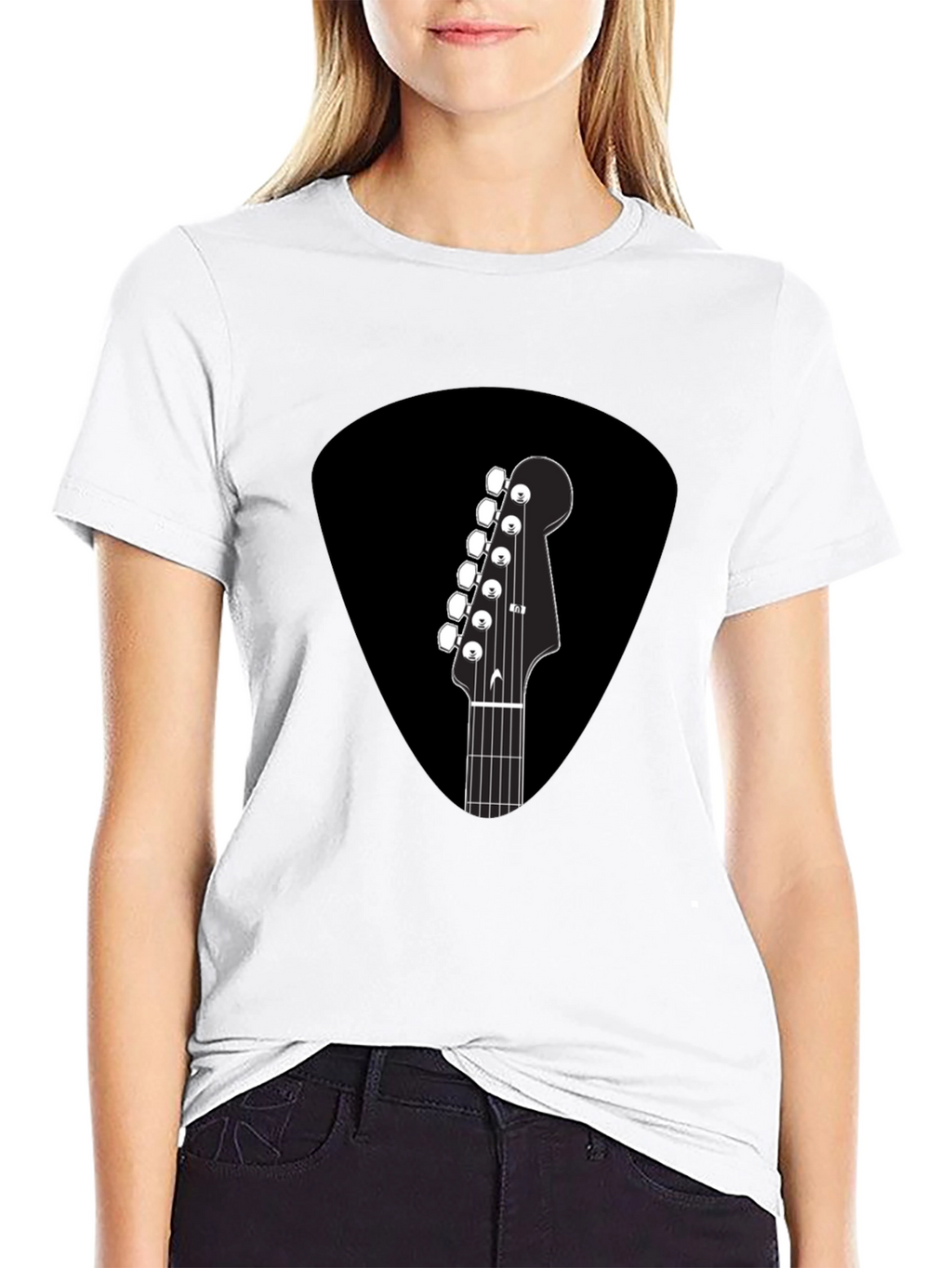 Guitar Pick T-Shirt - Musical Headstock Design