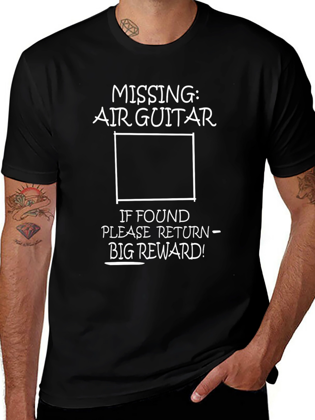 Missing Air Guitar Graphic Tee - Funny Music Lover Shirt