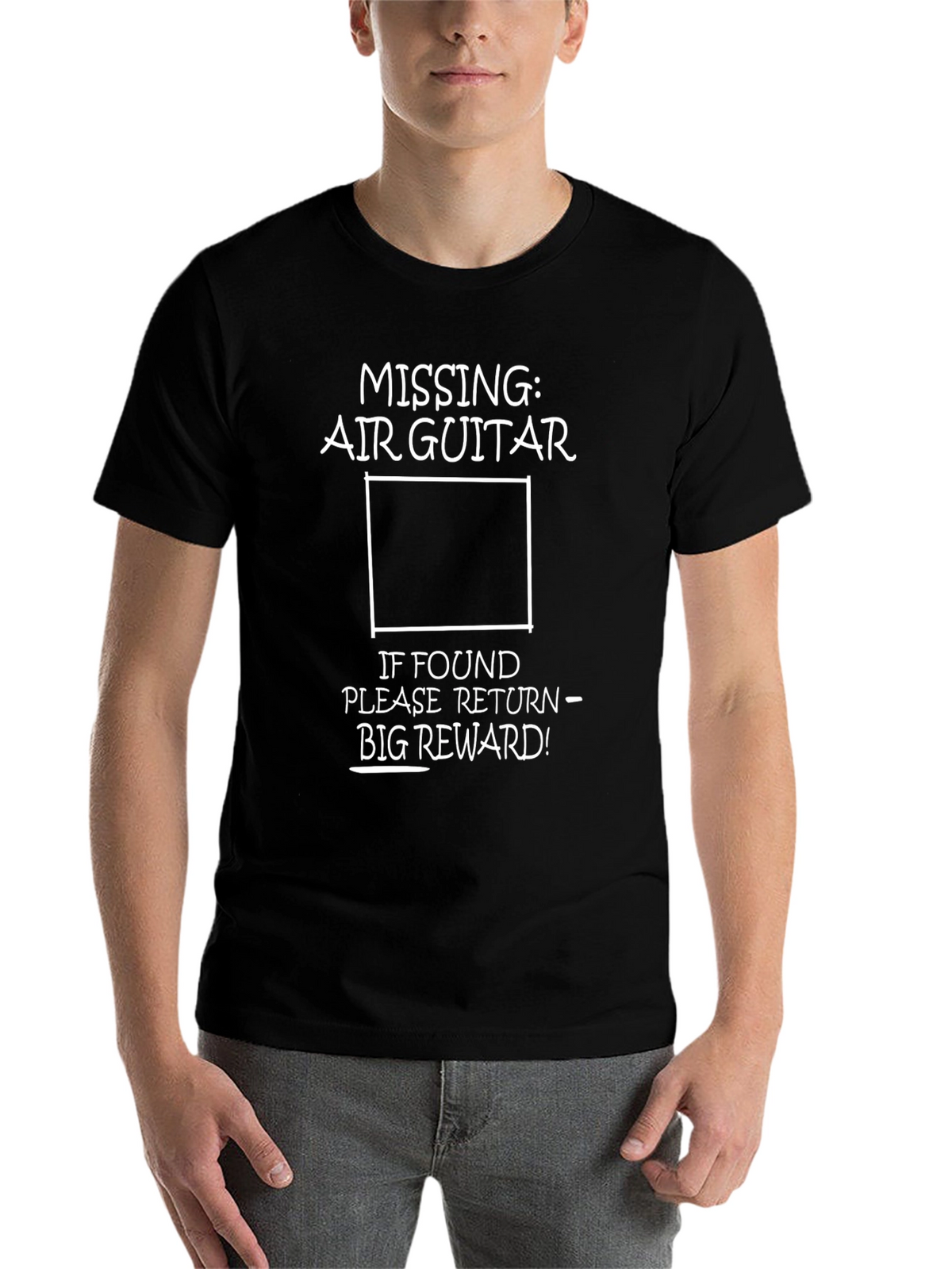 Missing Air Guitar Graphic Tee - Funny Music Lover Shirt