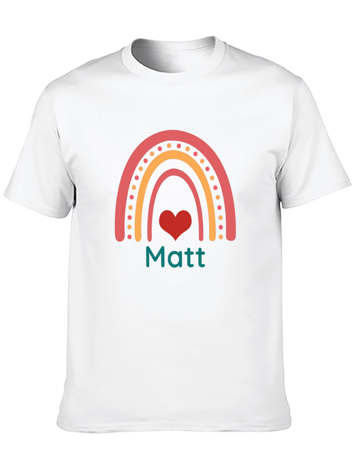 Matt Rainbow Heart Graphic Tee - Black
