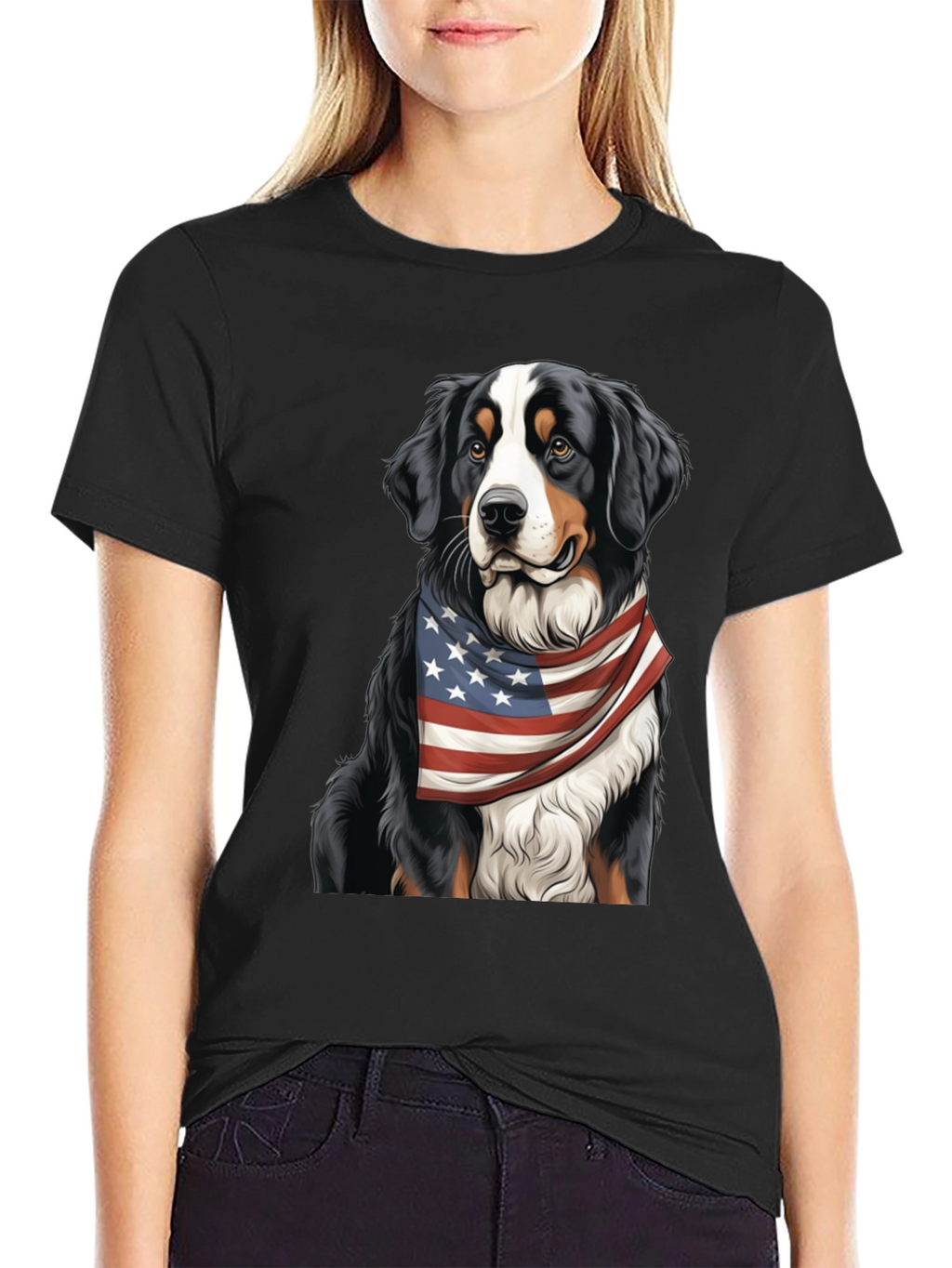 Patriotic Bernese Mountain Dog T-Shirt