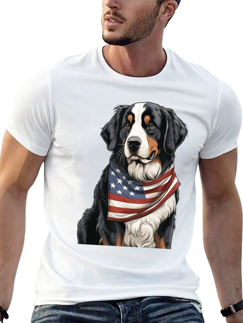 Patriotic Bernese Mountain Dog T-Shirt