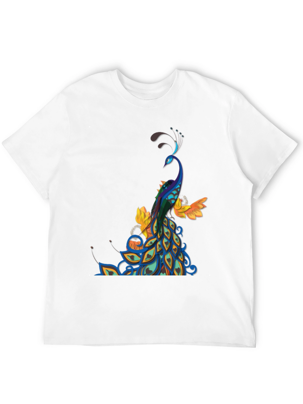 Peacock Graphic Black T-Shirt