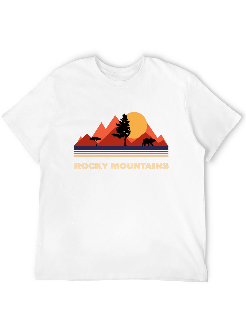 Rocky Mountains Bear Graphic Tee - Nature Adventure Shirt