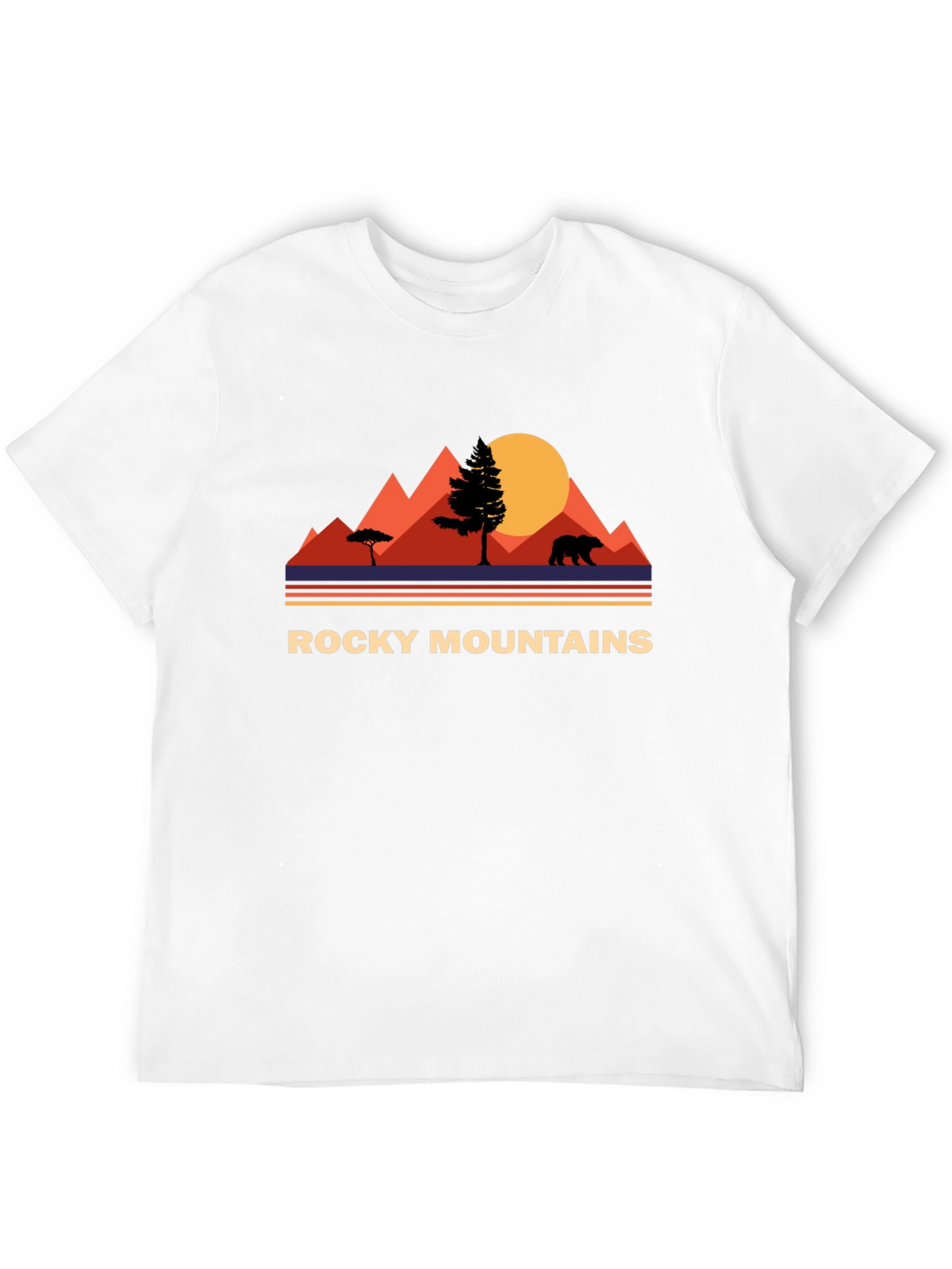 Rocky Mountains Bear Graphic Tee - Nature Adventure Shirt