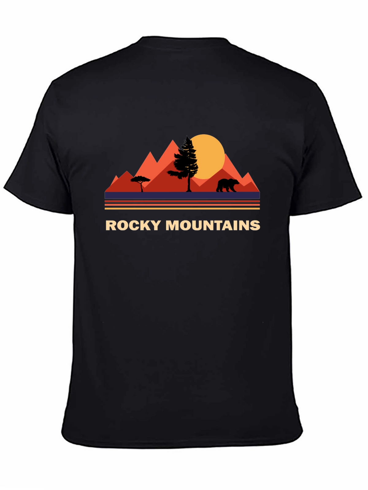 Rocky Mountains Bear Graphic Tee - Nature Adventure Shirt