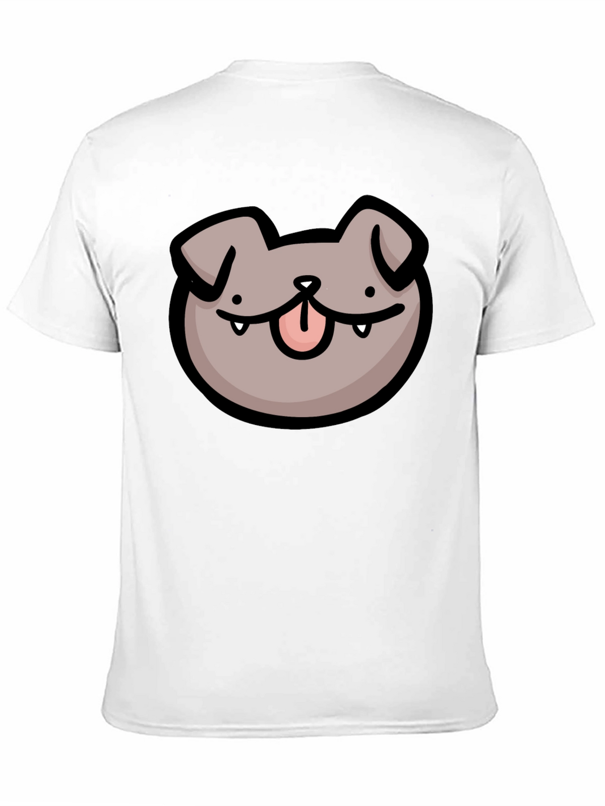 Dog Face Cartoon Black T-Shirt