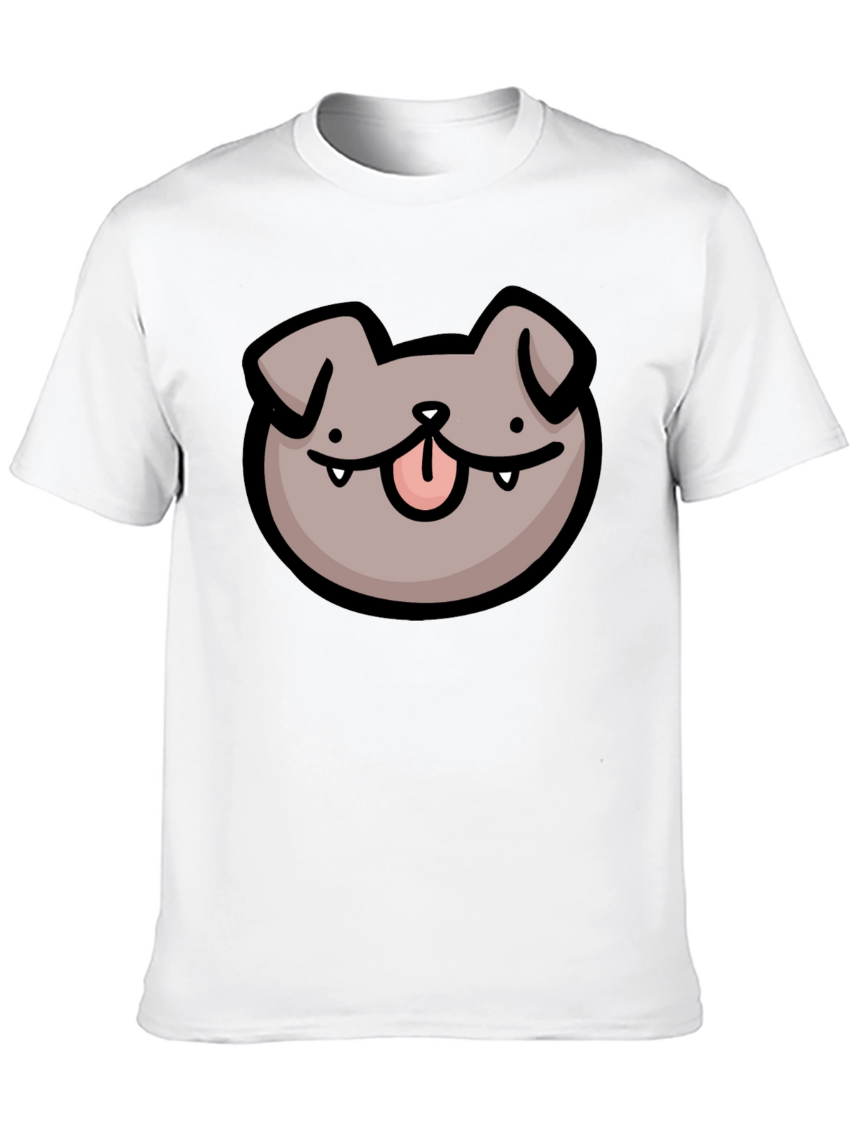 Dog Face Cartoon Black T-Shirt