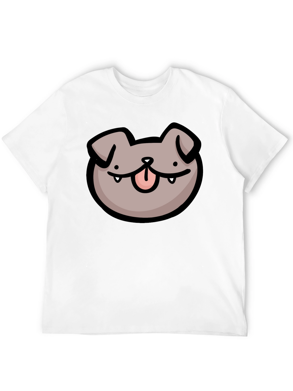Dog Face Cartoon Black T-Shirt