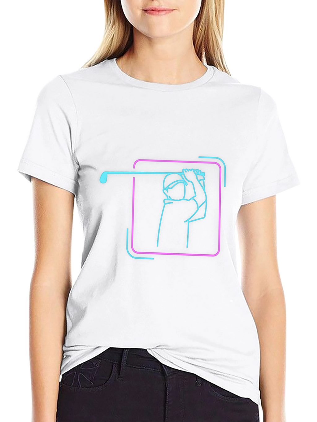 Neon Golf Swing Graphic Tee