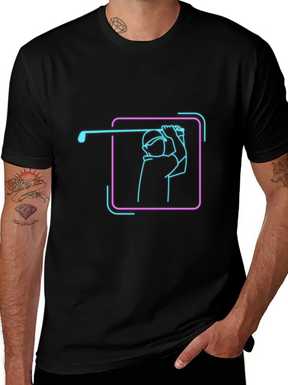Neon Golf Swing Graphic Tee