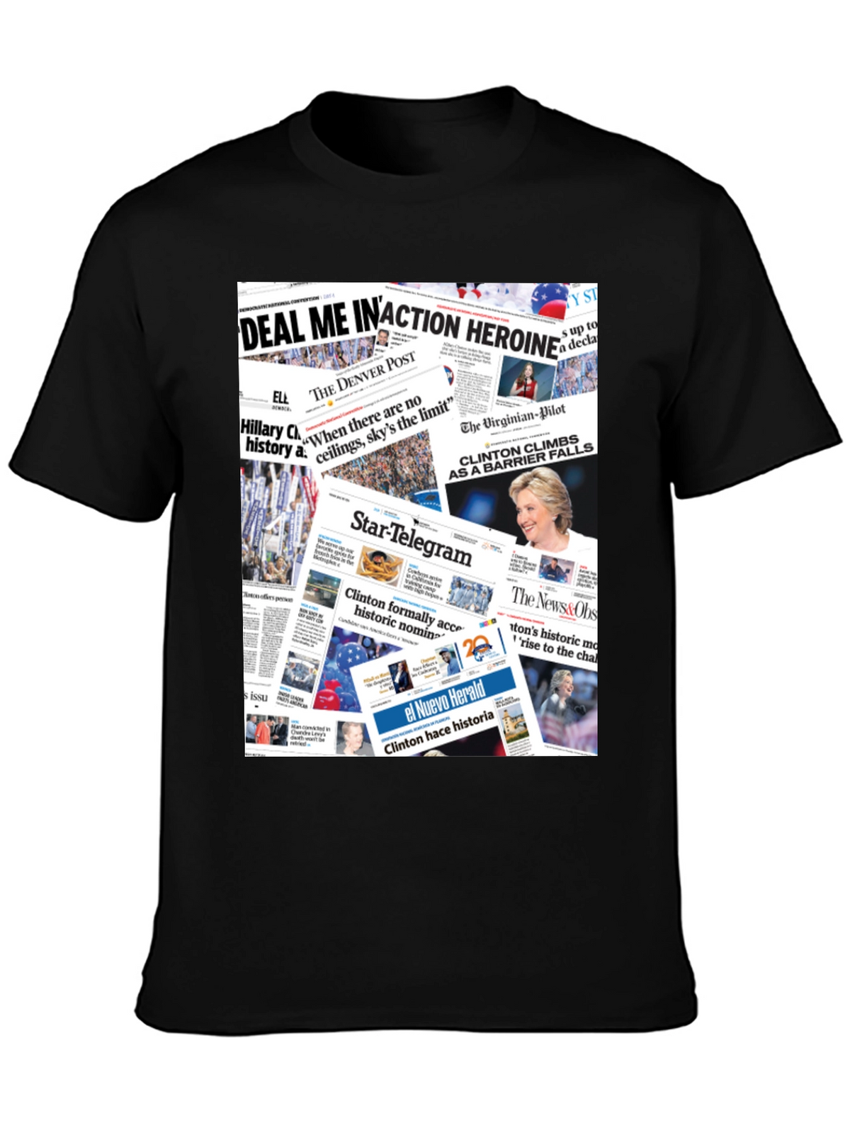 Newspaper Print Graphic Tee - Political Statement T-Shirt