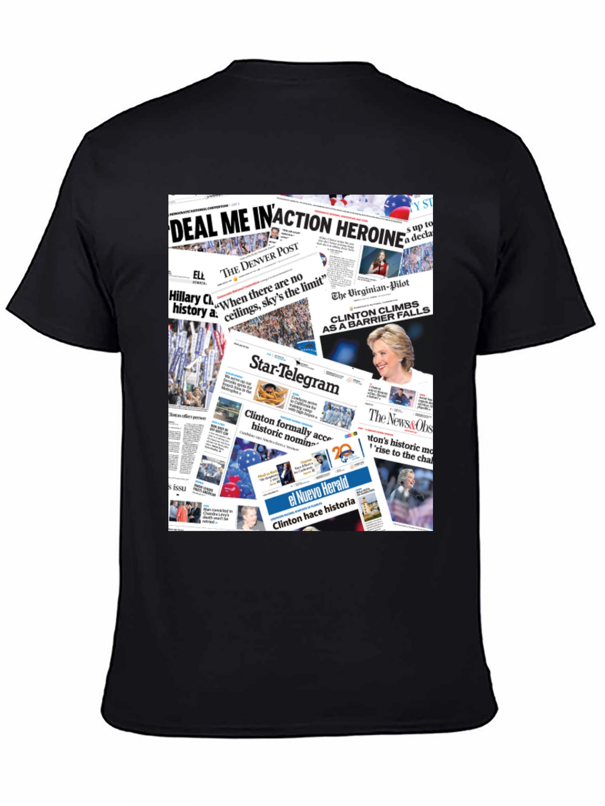 Newspaper Print Graphic Tee - Political Statement T-Shirt