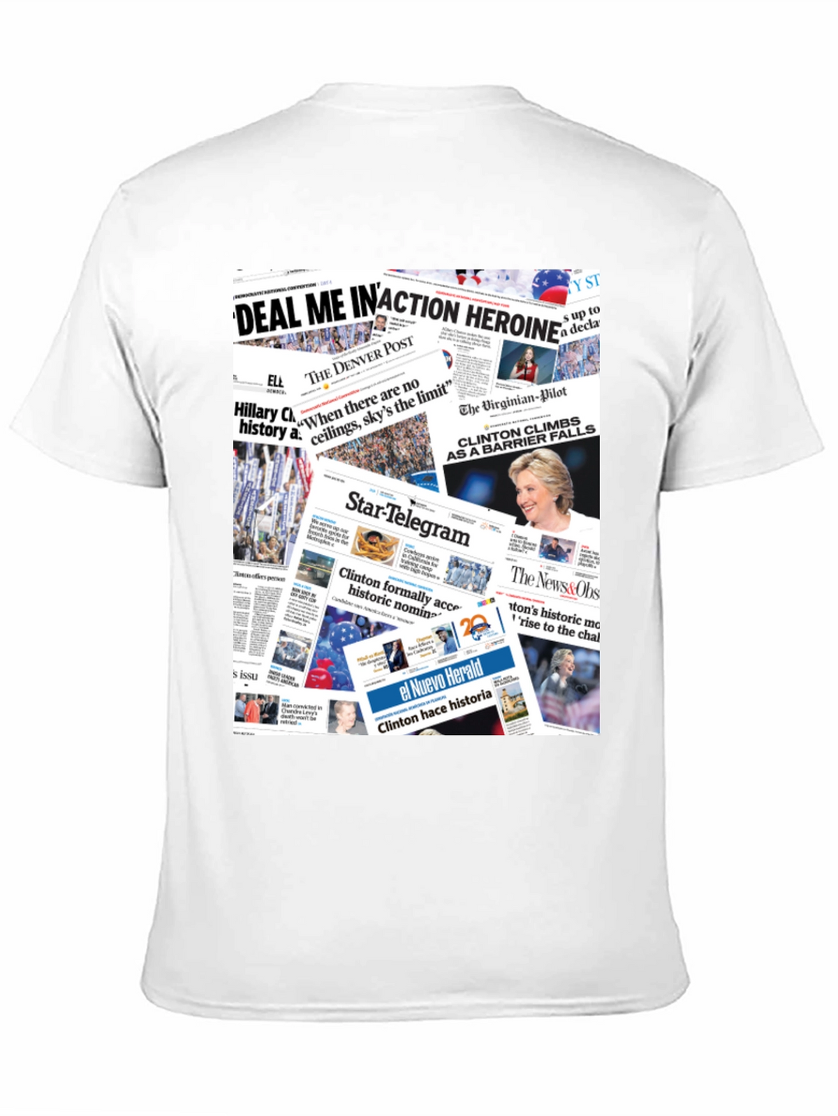 Newspaper Print Graphic Tee - Political Statement T-Shirt