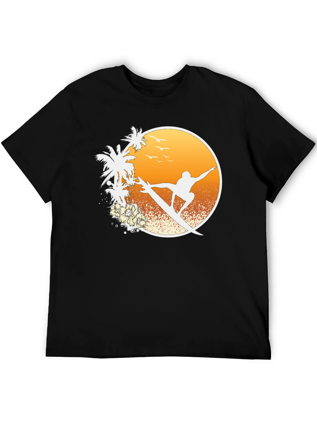 Surfer Sunset Graphic Tee - Beach Vibes T-Shirt