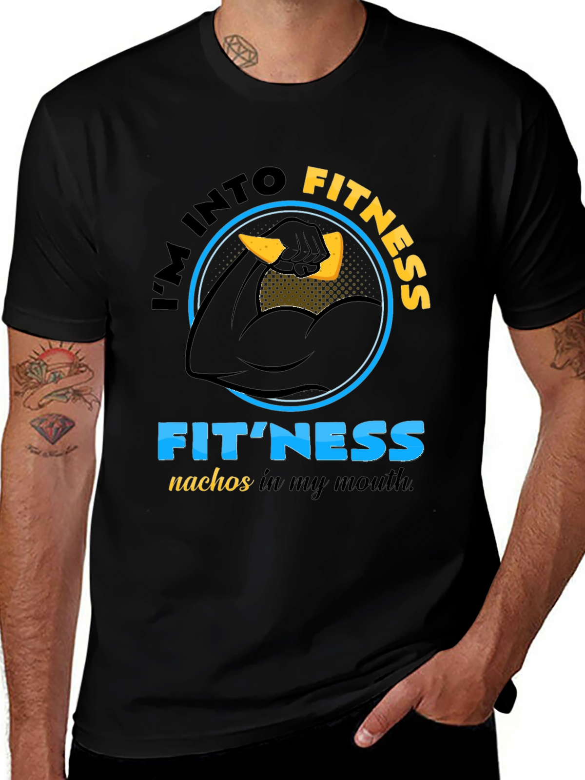 Im Into Fitness T-Shirt Funny Gym Nachos Pun Tee