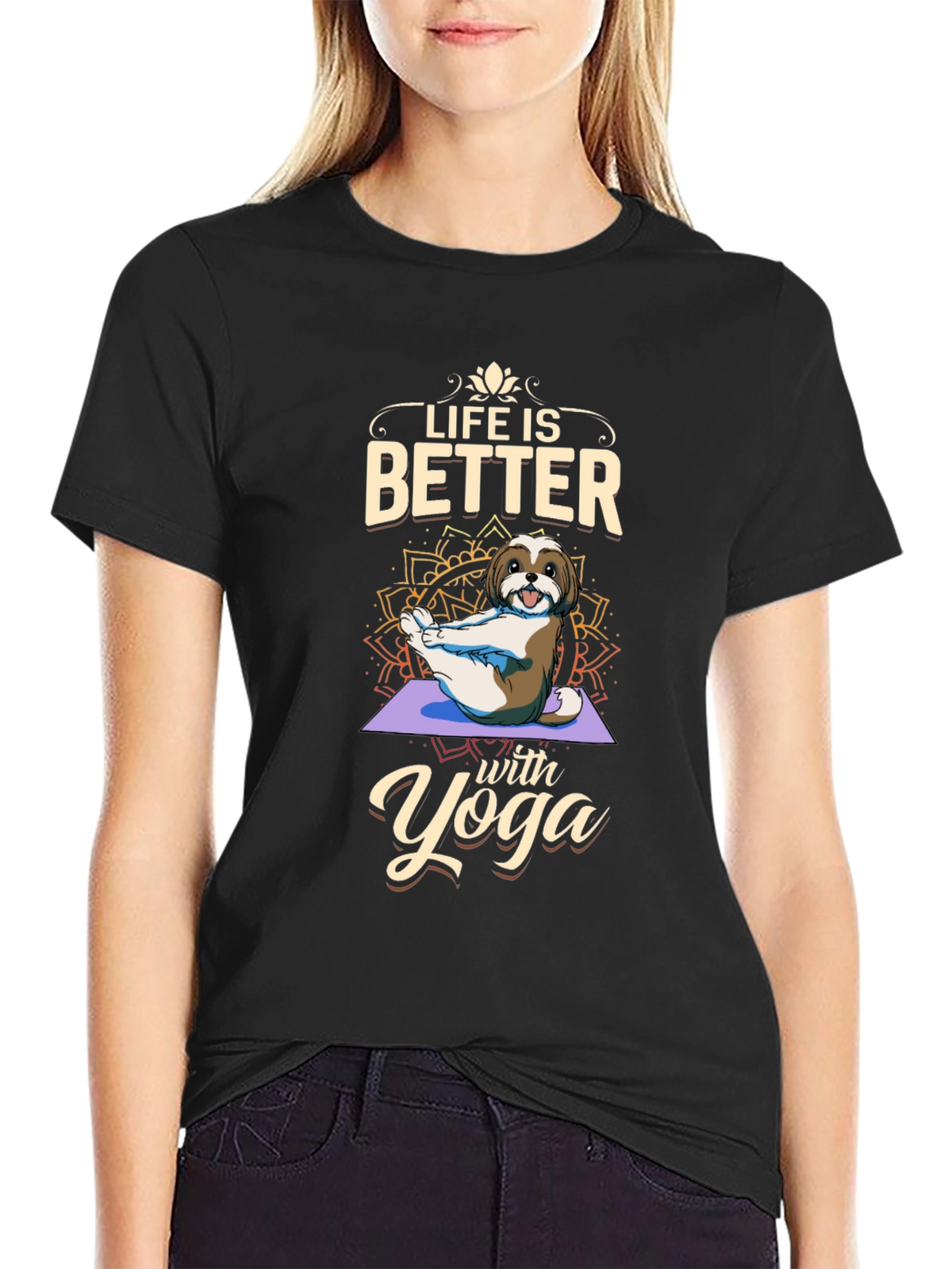 Life is Better with Yoga Dog T-Shirt