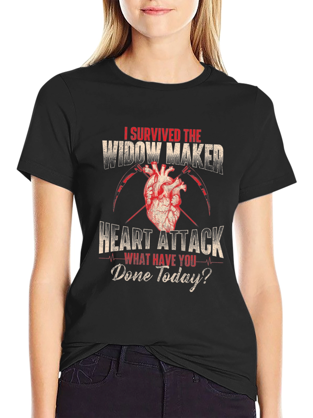 Widow Maker Heart Attack Survivor Graphic Tee