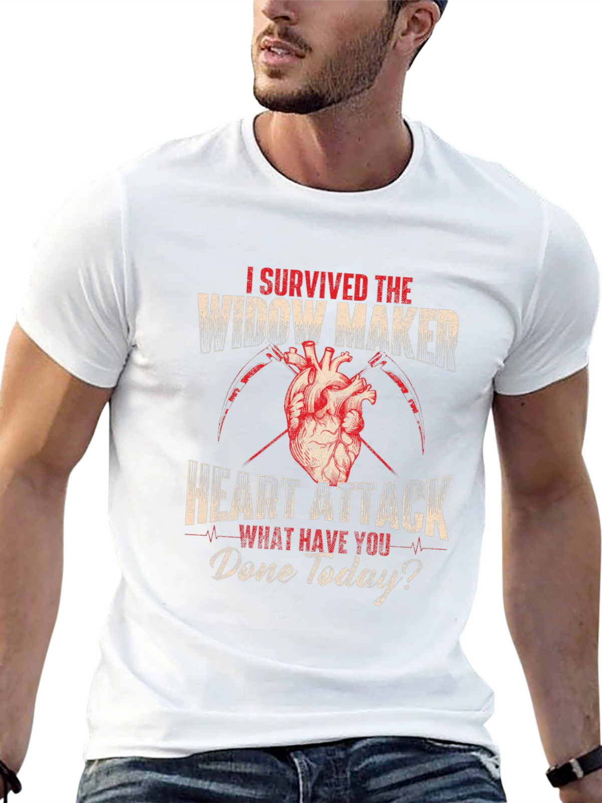 Widow Maker Heart Attack Survivor Graphic Tee