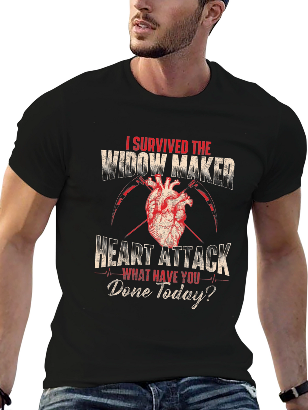 Widow Maker Heart Attack Survivor Graphic Tee