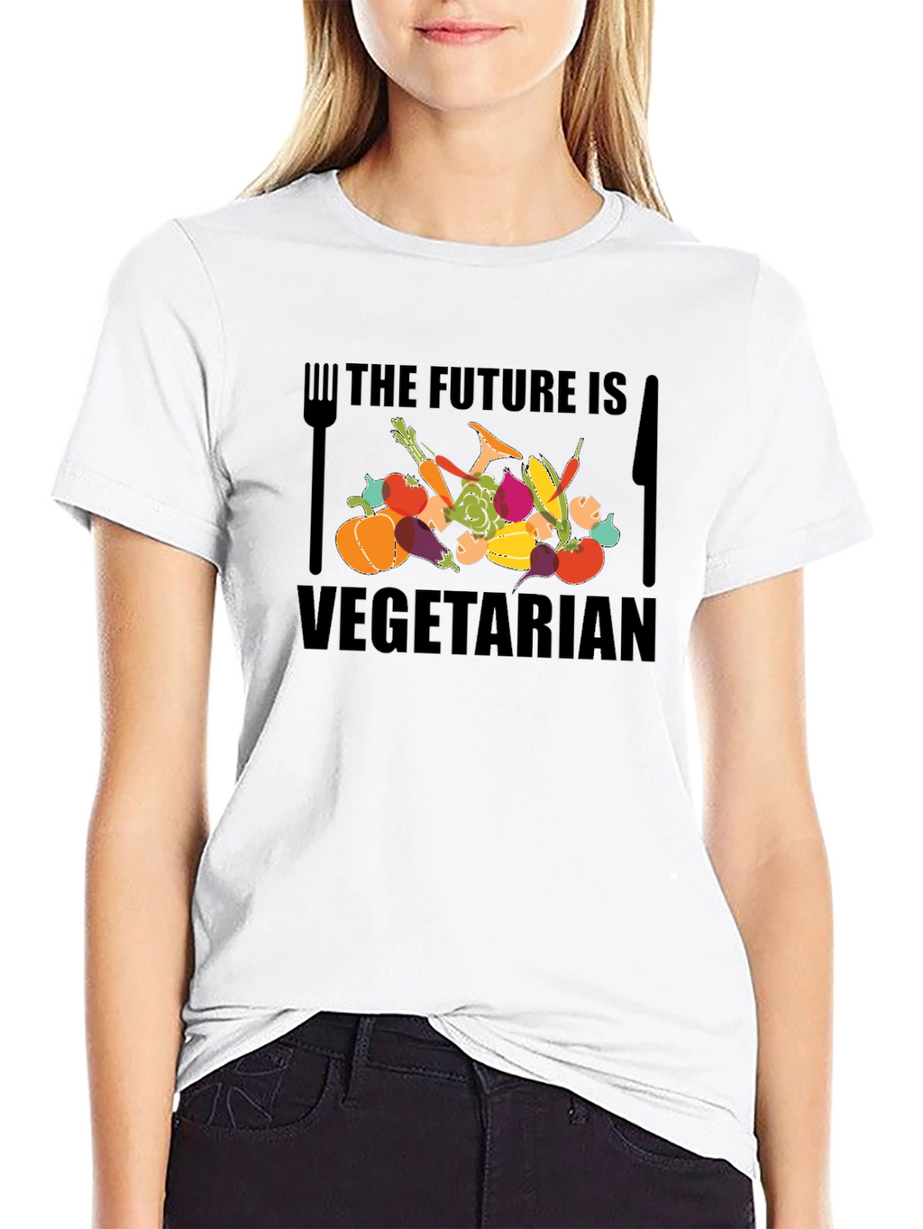 Vegetarian Future Graphic Tee - Black