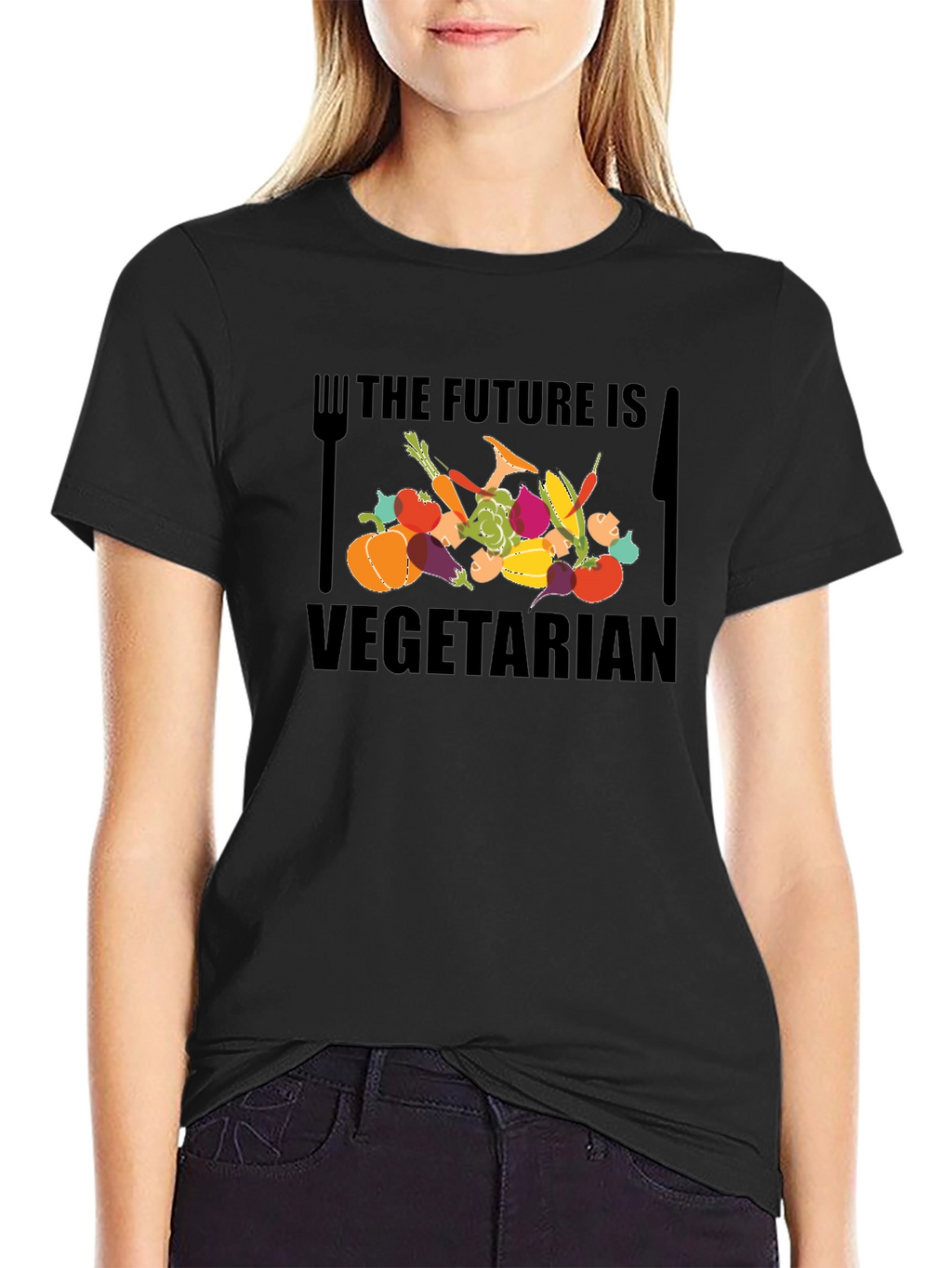 Vegetarian Future Graphic Tee - Black