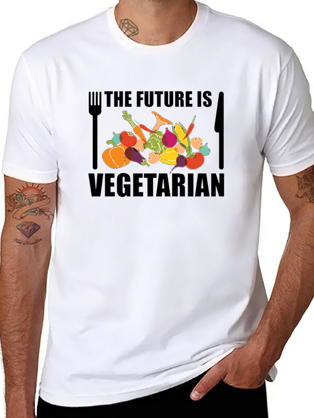 Vegetarian Future Graphic Tee - Black