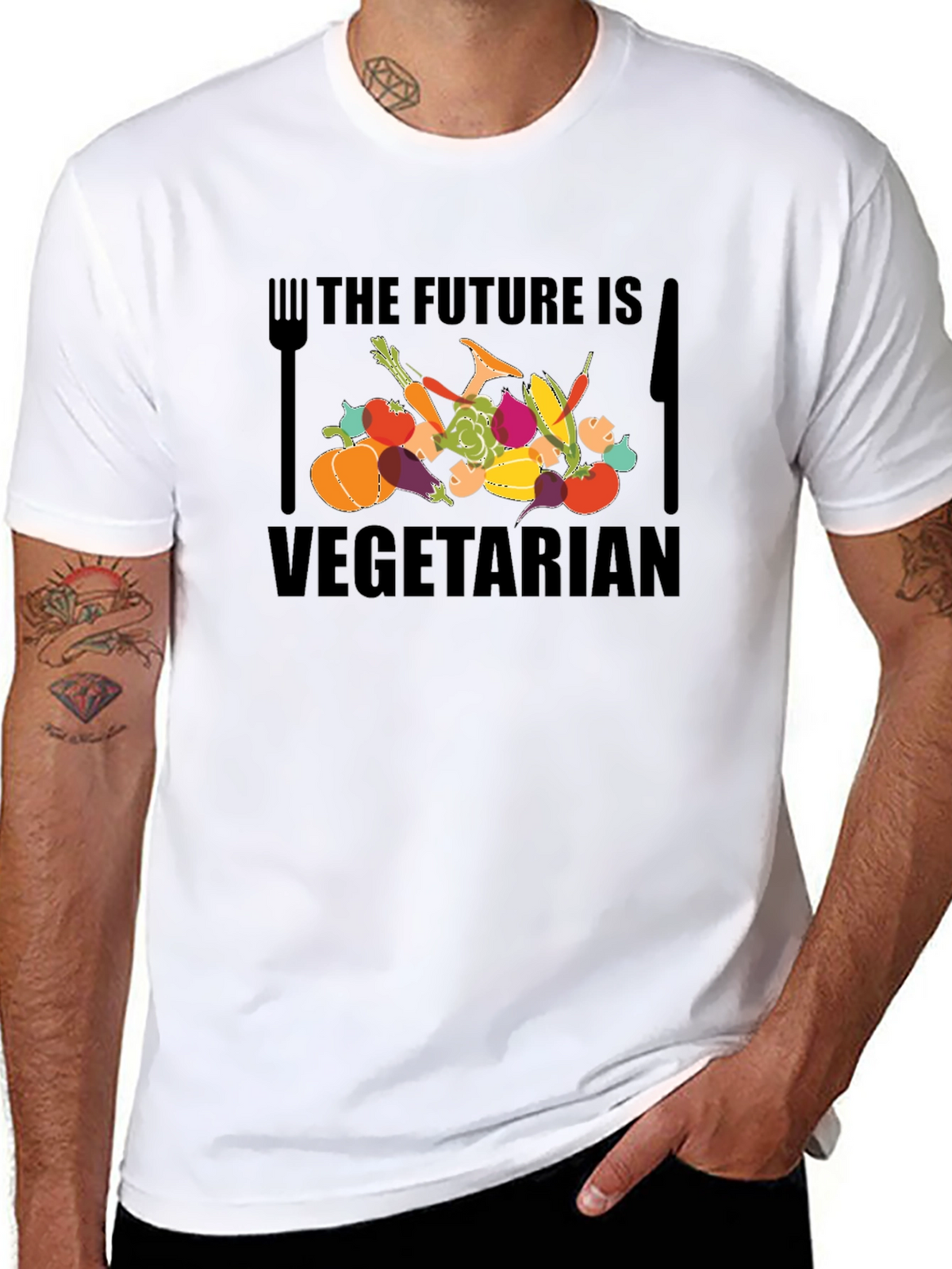 Vegetarian Future Graphic Tee - Black