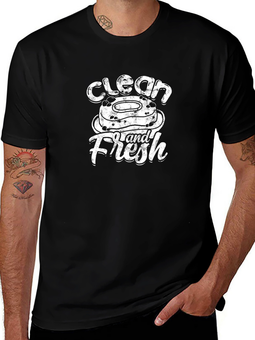 Clean and Fresh Graphic Tee - Black